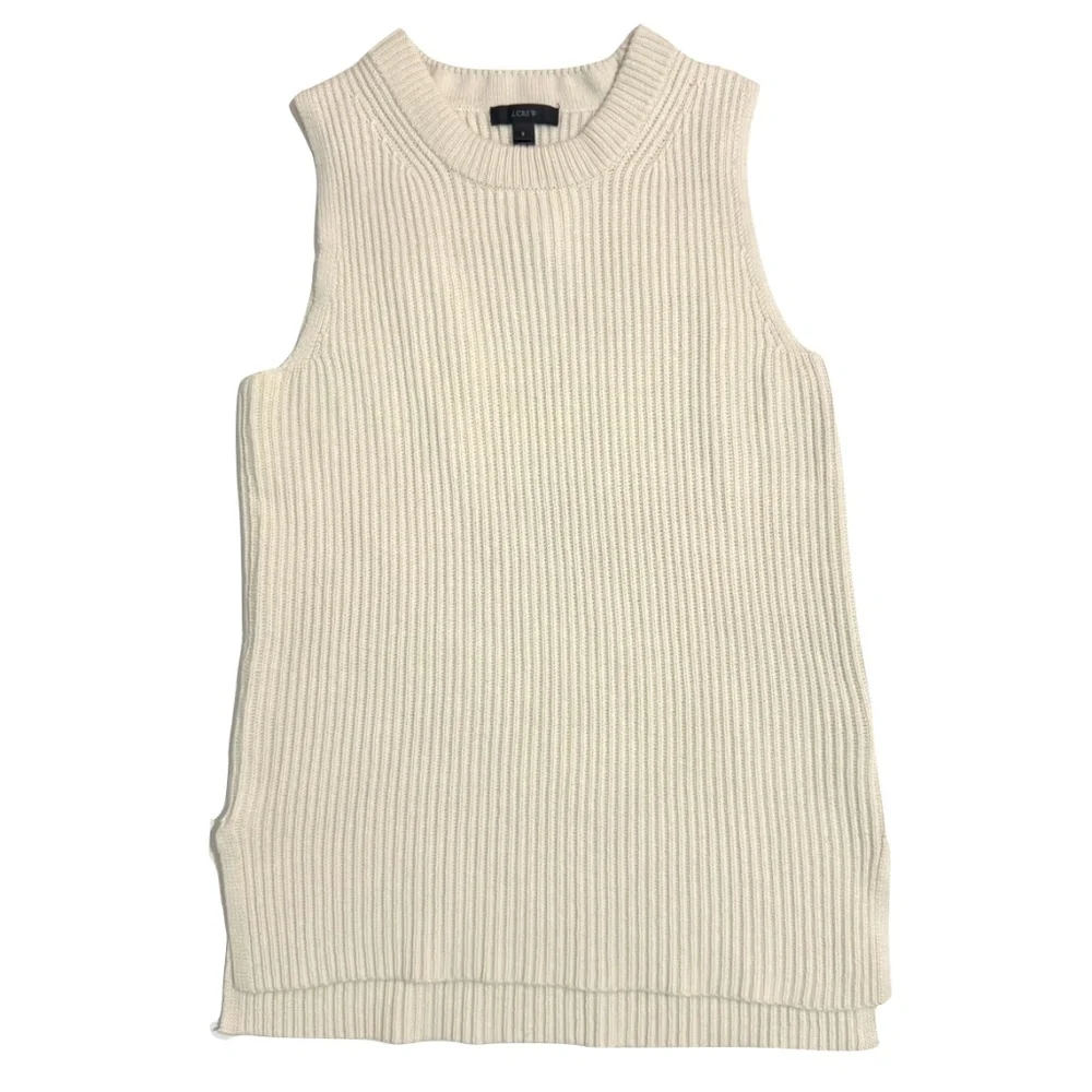 J.Crew Sleeveless Tunic Sweater in Off White Size Small